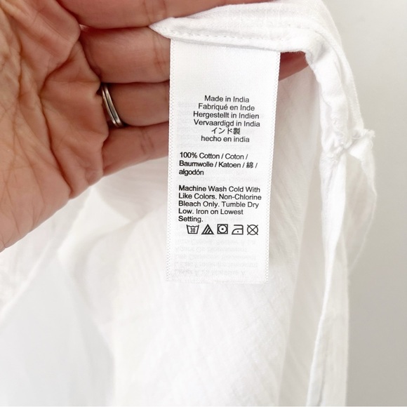 J. Crew Airy Gauze Tunic Long Sleeve Dress Midi Dress in White - Picture 7 of 9